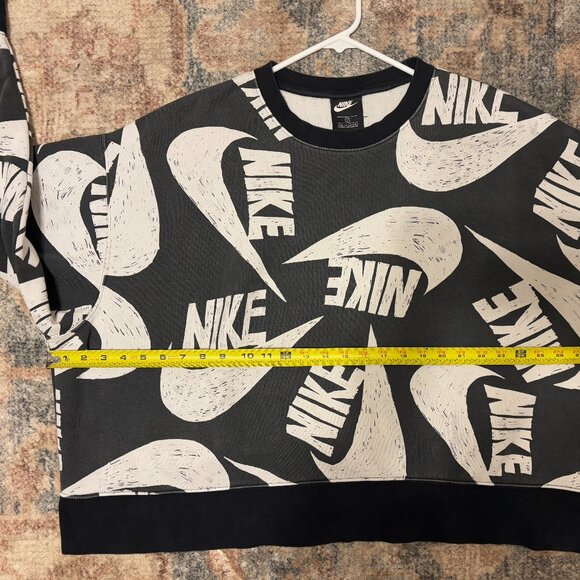 Nike Women's Plus Icon Clash Black/White Fleece Crop Pullover Sweatshirt 3X - Picture 7 of 10